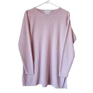 Milano Design Group Sweater Womens Size Small Pullover Ribbed Pink Long Sleeve
